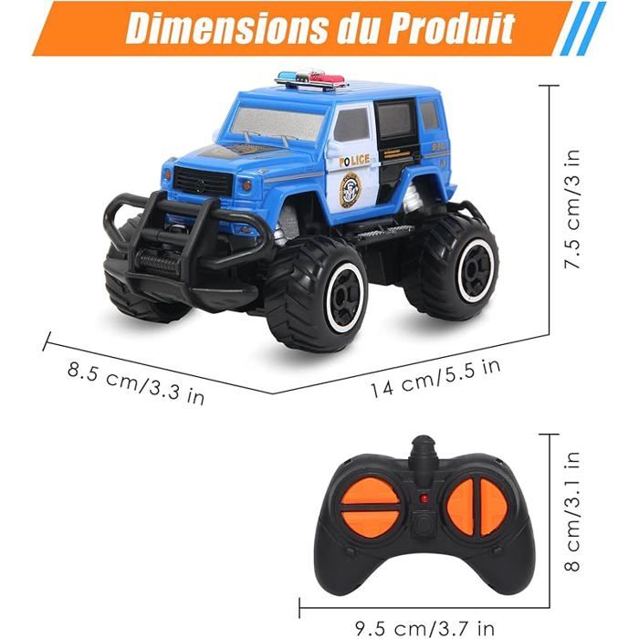 Voiture de Police Télécommandée pour Enfants - Blanc(AK14