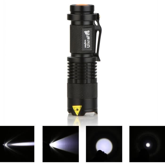 Mini Lampe Torche LED Zoomable – Format Stylo, Aluminium, 120 Lumens (Neuf)