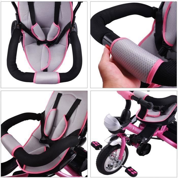 Baninni Tricycle avec Barre de Poussée Cara Rose - Jeux - Jouets
