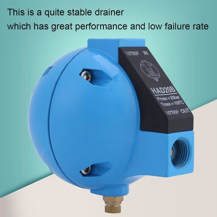 Purgeur Condensats Automatique à Flotteur Pour Compresseur D'Air - Robinet Vidange Fiable Sans Bruit