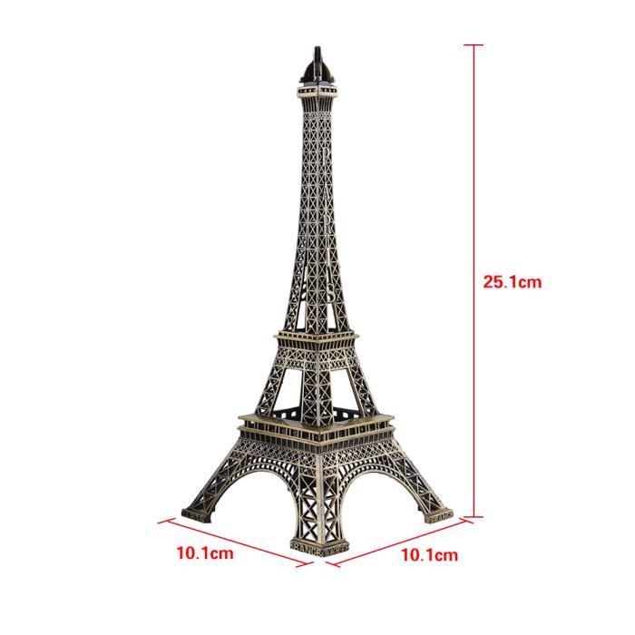 Fdit Décor de la Tour Eiffel Bronze Tone Paris Tour Eiffel Figurine Statue  Vintage Alliage Modèle Décor 25CM - Cdiscount Maison