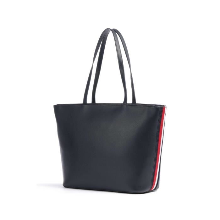 Cabas TOMMY JEANS Essentiel Cuir PU Bleu Femme Zippé