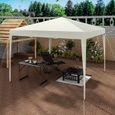 WOLTU Tonnelle de Jardin, Tente Pliante, Protection du Soleil UV 50+, Facile à Installer Hauteur Réglable 3x3m, Beige-2