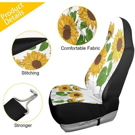 Lot De 2 Housse Ceinture De Sécurité Motif Léopard Jaune - Protection Épaule Voiture