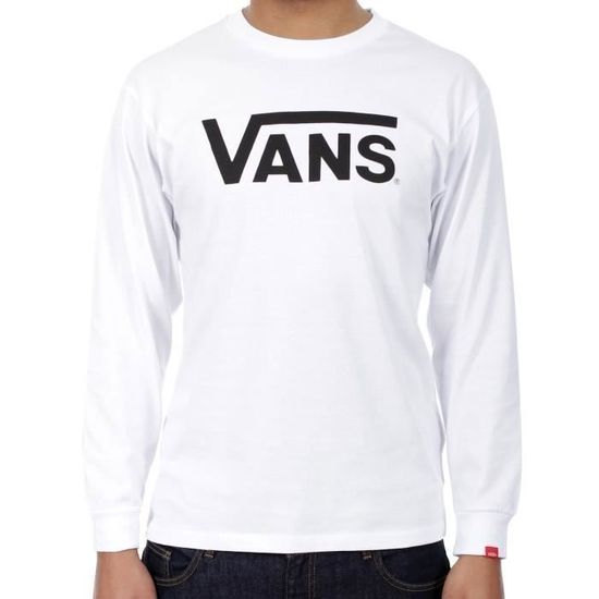 Tee shirt manches longues Vans SP15 Classic Blanc Noir Blanc