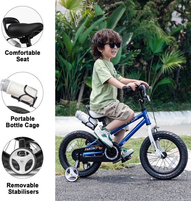 KEESUNG Vélo pour enfant de 12 pouces, jaune, vélo pour enfant garçon et fille, vélo avec panier de rangement, sonnette, stabilisateurs/béquille, roues stabilisatrices à double frein, frein à main