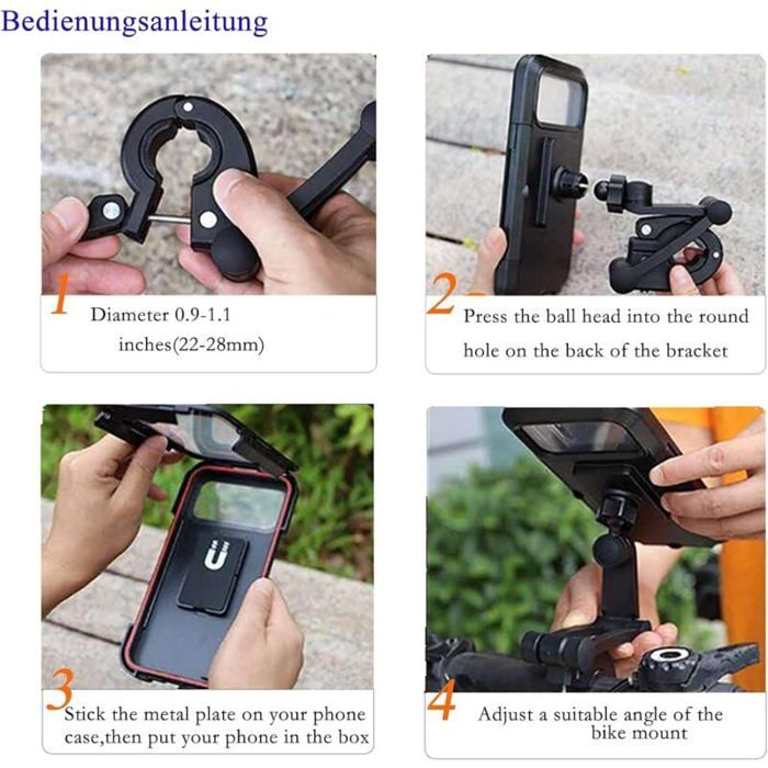 Support Téléphone étanche Pour Moto/vélo - Rotation 360°, Pare-soleil | Compatible Smartphones Jusqu'à 6,4"