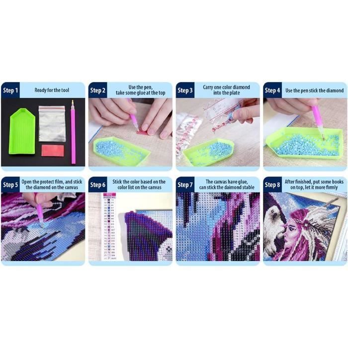 Kit Diamant Painting Bouquet De Roses - 40x50 Cm, 5D, Tout Inclus - Loisir Créatif Déco Murale