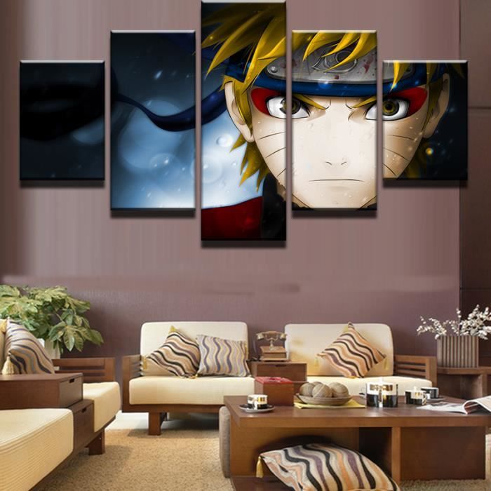 Pas de cadre) 5 Panneau d'image modulaire Naruto Wall Art Photograph Art  moderne Décor de maison Salon Toile d'art Peinture Murale - Cdiscount Maison