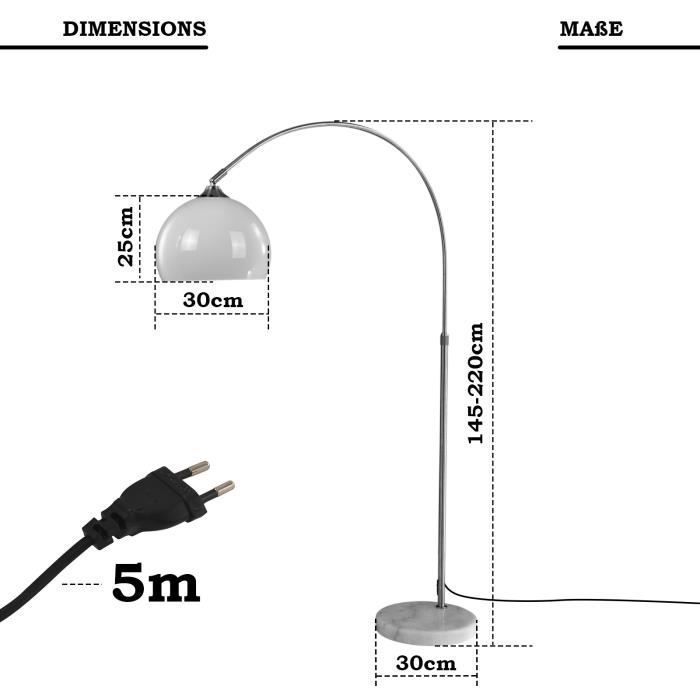 Lampadaire Jardin Hongkong Style Vintage - 220 Cm - 3x E27 - IP44 - Blanc Et Verre - Aluminium