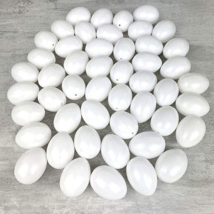Œufs En Polystyrène Pleins - Lot De 10 - 7 Cm De Hauteur - Pour Décorations De Pâques Et Activités Créatives - 9