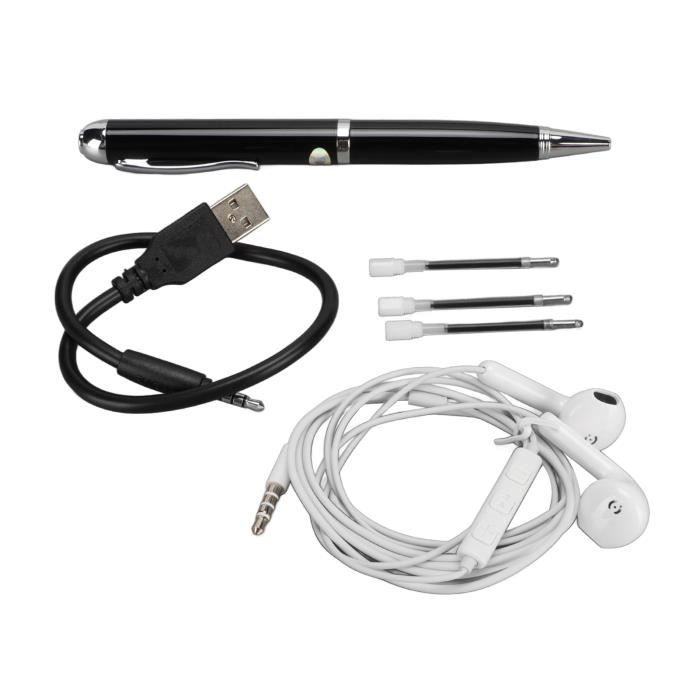 Stylo Enregistreur Vocal AI 64 Go – Réduction De Bruit, Lecture MP3, Idéal Réunions, Cours, Conférences