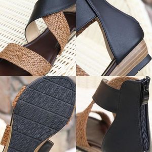 SANDALE - NU-PIEDS Sandale Femme Compensees Étéà Bout Ouvert à Talons