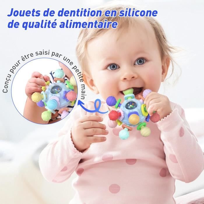 Hochet Bebe Jouet de Dentition Ensemble, Jeux d'Eveil Bébé 0-3