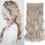 1 Bande Extensions A Clips Cheveux Synthétique 5 Clips Ondulé Blond Cendré Gris Argenté24 Pouces 60cm