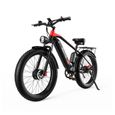 Vélo électrique DUOTTS F26 Rouge VTT 1500W Batterie 48V 17.5Ah Portée de 100 km FAT BIKE 4.0*26-0
