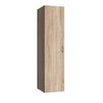 Armoire de rangement en bois mélamine coloris imitation chêne - longueur 30 x hauteur 185 x profondeur 54 cm-0