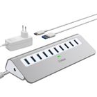 100DRINE 100 DRINE 10Gbps Hub USB alimenté, Aluminium 10 Ports USB 3.1 avec Adaptateur Alimentation 36W, USB câble Type A et USB Type C pour.[Z249]