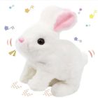 Peluche Lapin Électrique Interactif - Avec cadeau surprise loucena concept ! Lapin Sautillant avec Sons - 15 cm - Blanc et Rose