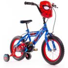 Vélo Enfant Marvel - Spiderman - Roues 14" - Age 4 à 6 ans - 2 Freins - Stabilisateurs - Garde-Boue - Bleu - Produit HUFFY