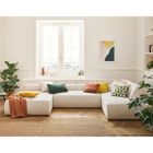 LISA DESIGN Onyx - canapé panoramique d'angle droit 7 places - en velours côtelé - Beige