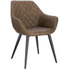 WOLTU Chaise de Salle à Manger Moderne en Similicuir et métal,‎41 x 45 x 84 cm Brun Foncé
