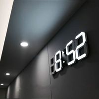 Salon moderne horloge murale mode créatif horloge personnalité stéréo 3D simple calendrier calendrier numérique LED horloge