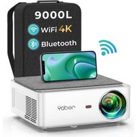 Vidéoprojecteur WiFi Bluetooth Full HD 1080P, V6 9000 Lumens Projecteur WiFi Portable Soutiens 4K, Correction Trapézoïdale à 4 [23]