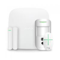 Pack alarme AJAX Hub 2 Plus avec détecteur de mouvement caméra, présence, télécommand blanc