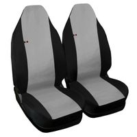 Housses de siège deux-colorés pour Smart fortwo 3ème série en eco cuir - gris clair noir
