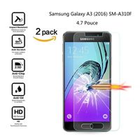 Verre Trempé Samsung Galaxy A3 (2016) A310F 4.7" Protection Écran HD Transparent Film Protecteur d'écran (2 Pack)