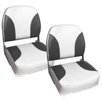 pro.tec 2x sièges marins (gris- blanc) en pack économique - en cuir synthétique imperméable - siège de pilotage - imperméable siè...