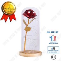 TD® Abat-jour en verre LED feuille d'or rose veilleuse