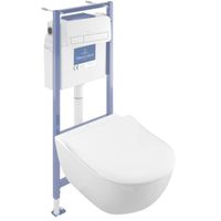 Pack WC sans bride Subway 2.0 avec abattant + bâti Viconnect PRO + plaque blanche