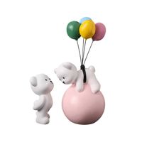 Créatif Ballon Ours Résine Animal Statue Ours Volant Figure Ornements Cadeau Pour Mariage Chambre Tv Debout Décor De Bureau N°1