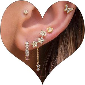 Puces D'oreilles Fushia Rondes Brillantes Petites Boucles D'oreilles