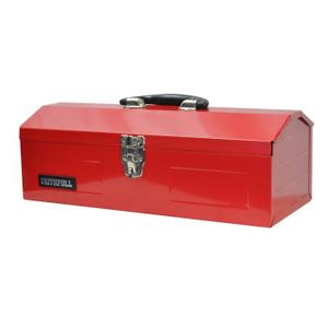 DURHAND Boîte à outils métallique coffret caisse outils métal 3 niveaux 5  plateaux rétractables acier 57 x 21 x 41 cm rouge