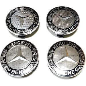 Mercedes-Benz Cache-moyeu Mercedes-AMG d'origine Diamètre env. 74-75 mm  Noir/argenté/courone de laurier/AMG : : Auto et moto