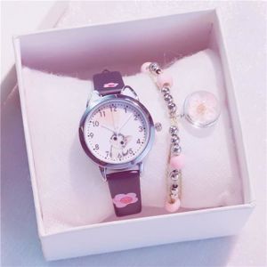 Coffret Cadeau Montre Fille Enfant Ado Dessin Animé Mignon Bracelet Montre à Quartz