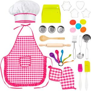 TABLIER DE CUISINE Kit de Cuisine & Pâtisserie 30 Pièces pour Enfants