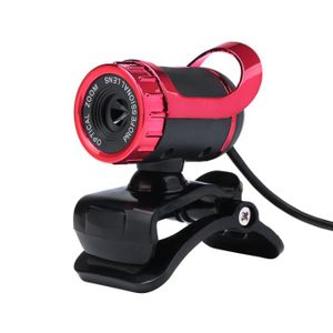 WEBCAM Rouge Webcam USB 2.0 avec Microphone insonorisant 