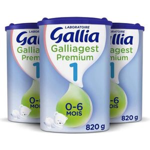 LAIT 1ER ÂGE Laboratoire Gallia Galliagest 1, Lait en poudre pour bébé, De 0 à 6 Mois, 820g (Packx3)
