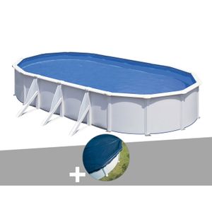 PISCINE Kit piscine acier blanc Gré Fidji ovale 6,34 x 3,9