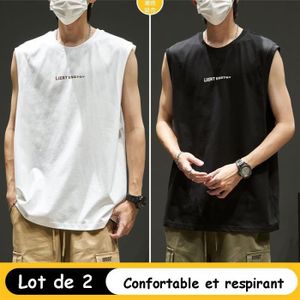 T-SHIRT MAILLOT DE SPORT Lot de 2 T-shirt sans manches pour hommes des spor