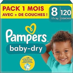 COUCHE Couches Pampers Baby-Dry Taille 8 (17+ kg), 120 Co