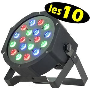 JEUX DE LUMIERE PACK DE 10 PARLED181 DMX PROJECTEURS 100%LED A PRI