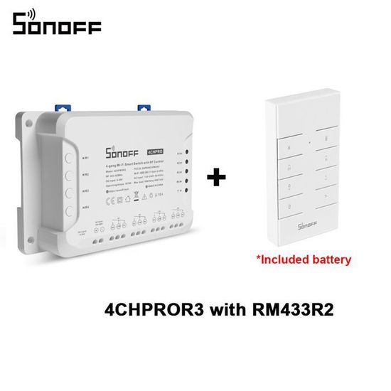 Commutateur WiFi 4CH PRO R3 - 4 Canaux, Contrôle Par App, Compatible Sonoff 4CH R3