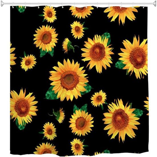 Tapis De Sol Motif Tournesol - Fait À La Main - Lavable - Jaune - 70 X