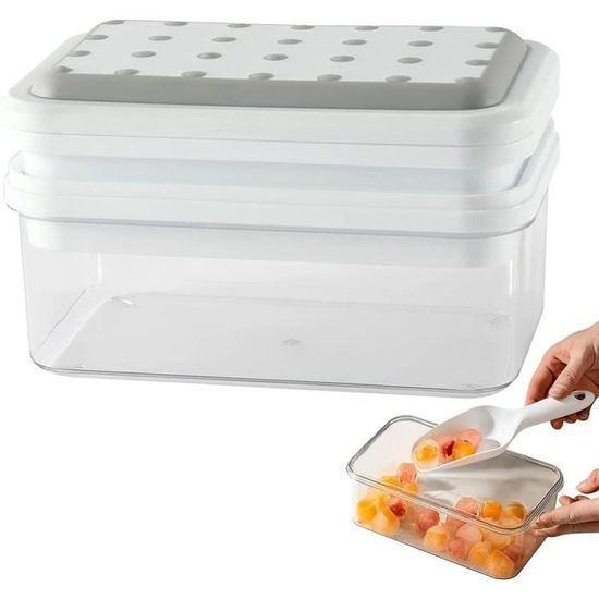 Lot De 2 Plateaux De Congélation En Silicone Avec Couvercle - 300 Ml Par Compartiment, Sans BPA, Idéal Soupes Et Aliments Bébé
