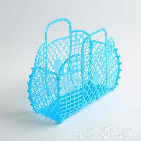Panier De Rangement Plastique Avec Poignée - Bac Ménage Multifonction Pour Outils Produits D'entretien (38x33x17cm)
